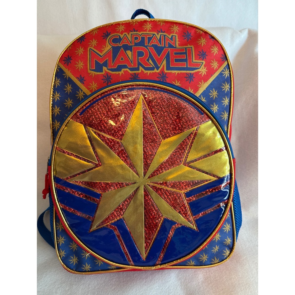 Captain Marvel Sheild Packpack Pre-owned Red‎ Blue Gold
